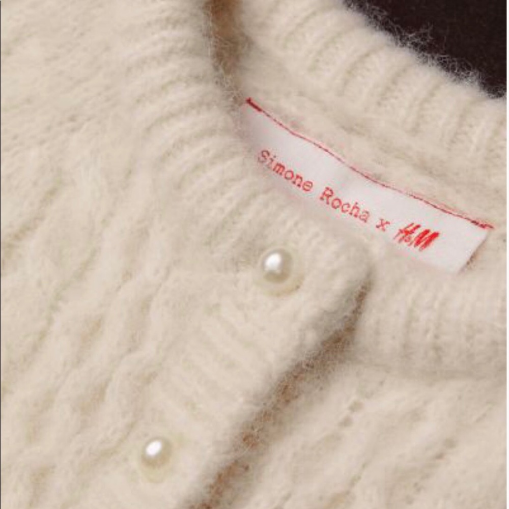 Simone Rocha X HM Cable-knit Wool-blend Cardigan - Picture 3 of 4